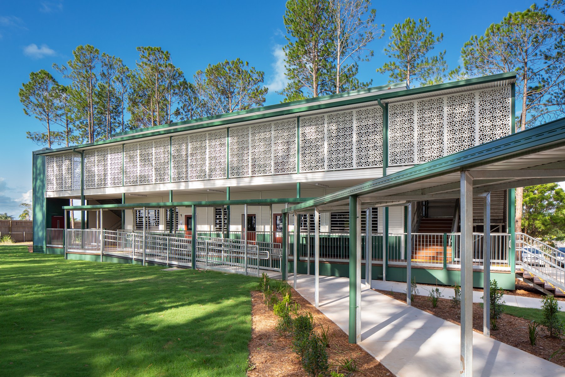 Completed modular school building